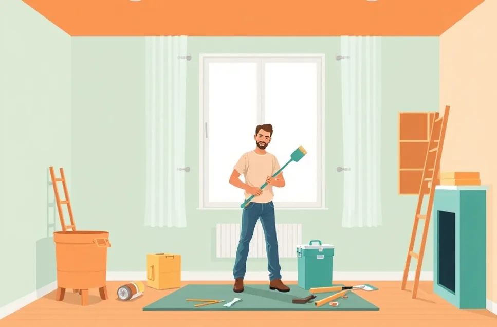 Intérieur rénové après travaux de peinture à Mulhouse