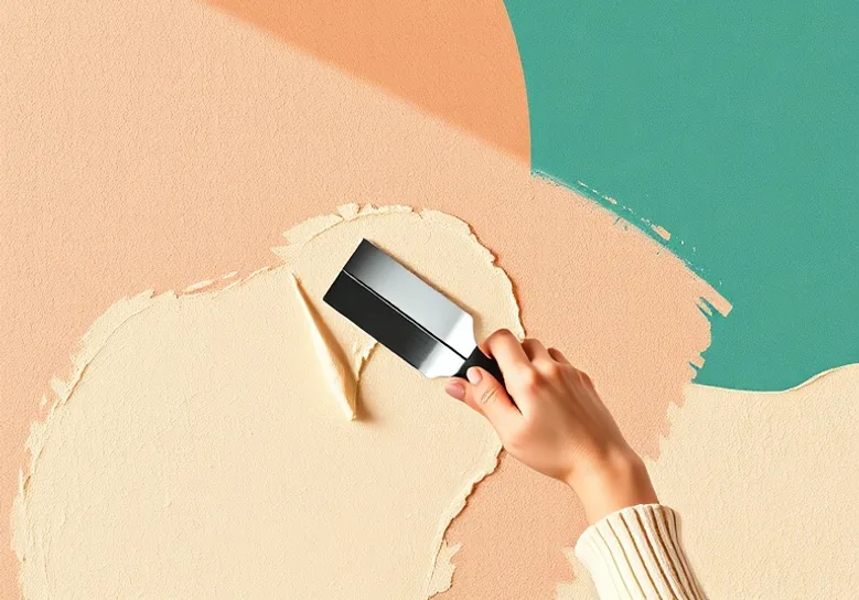 Application d'un enduit décoratif à la lisseuse sur un mur